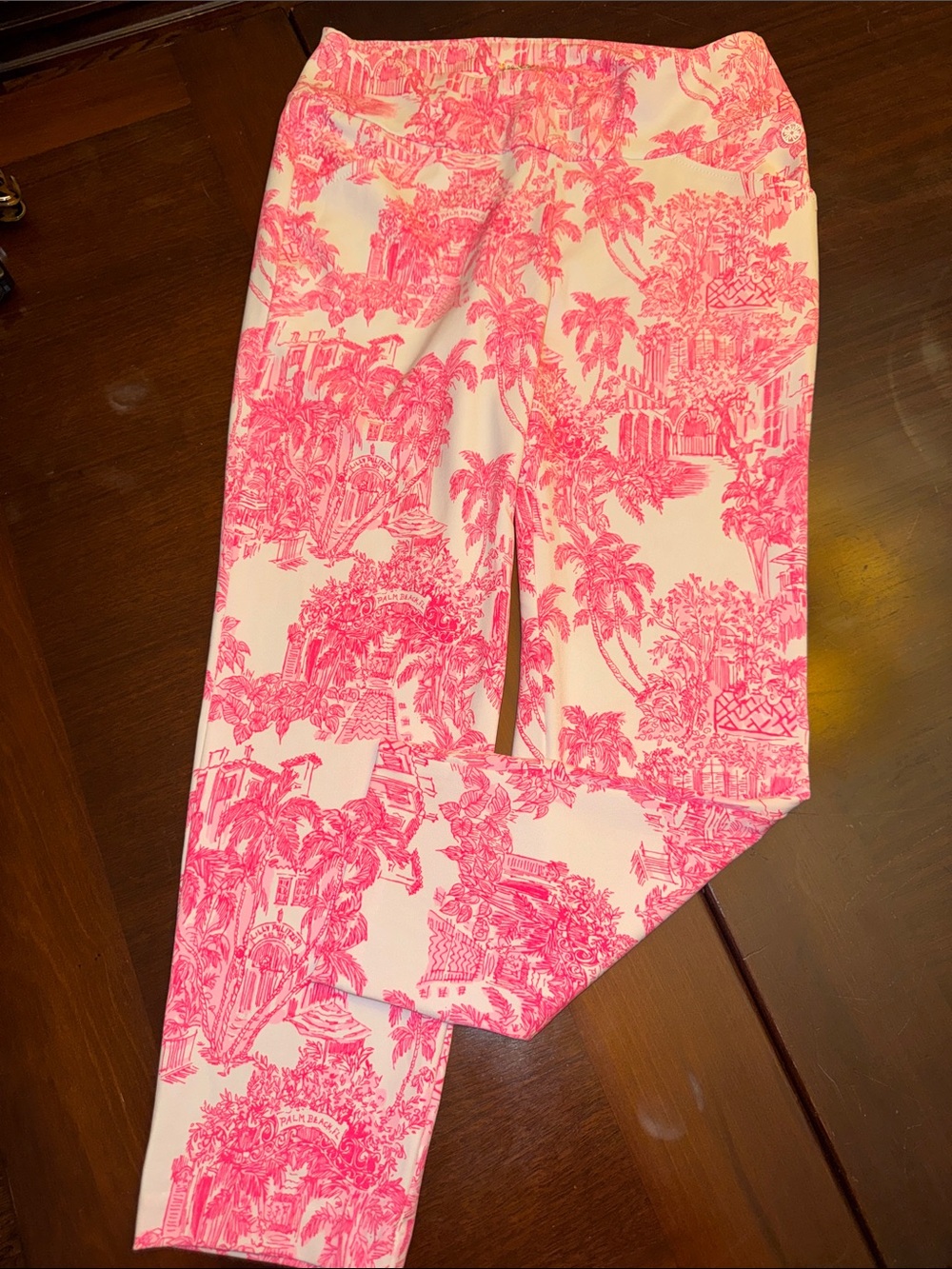 NEW Lilly Pulitzer Corso Crop Pants UPF 50 Resort White Toile Golf Sport Capri 6